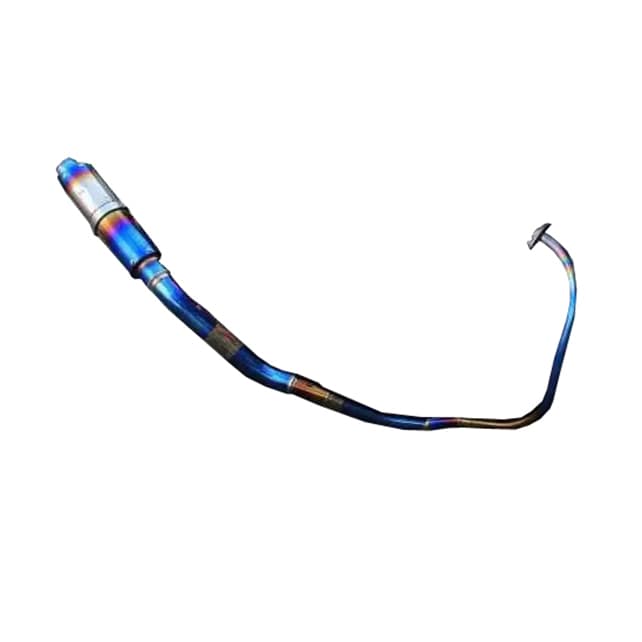 Motorcycle exhaust components with PVD Titanium Blue coating