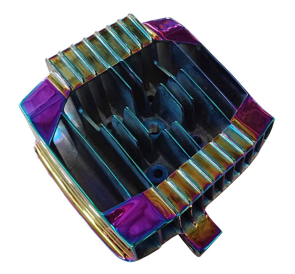 Automotive parts coated with pvd rainbow color