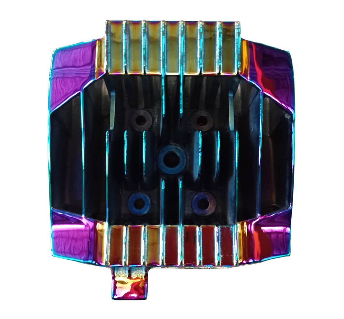 Automotive parts coated with pvd rainbow color