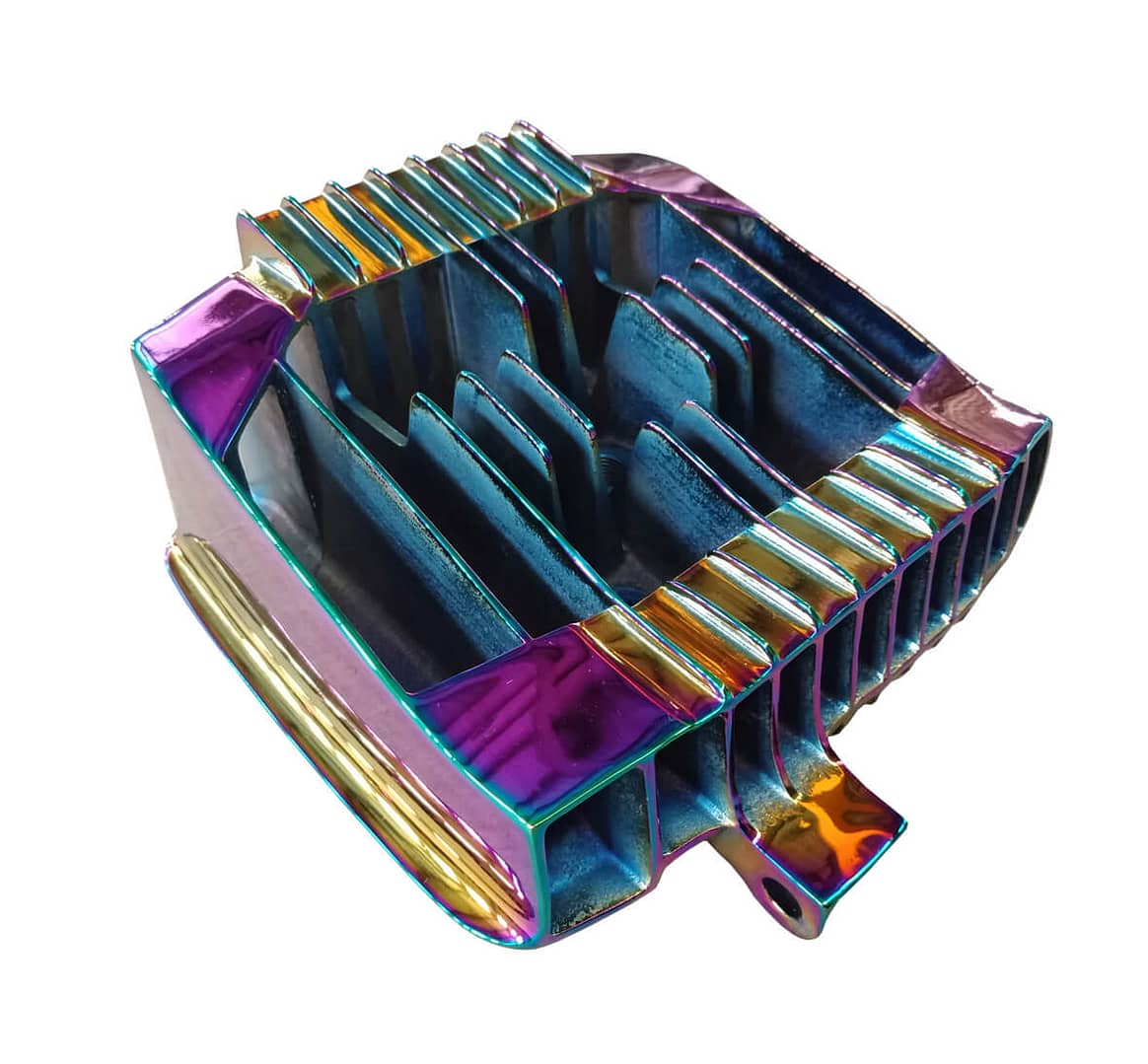 Automotive parts coated with pvd rainbow color