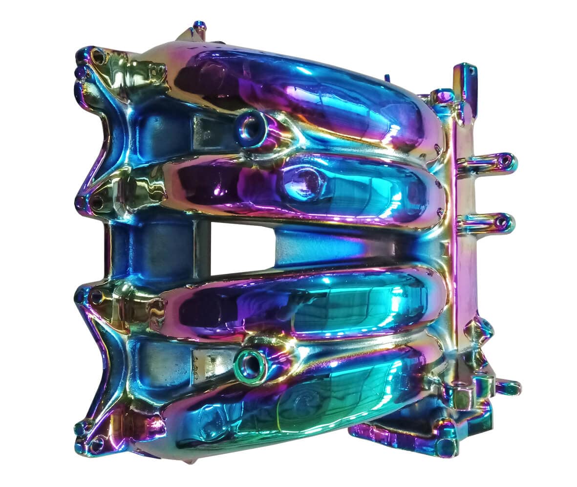 Automotive accessories coated in pvd titanium rainbow