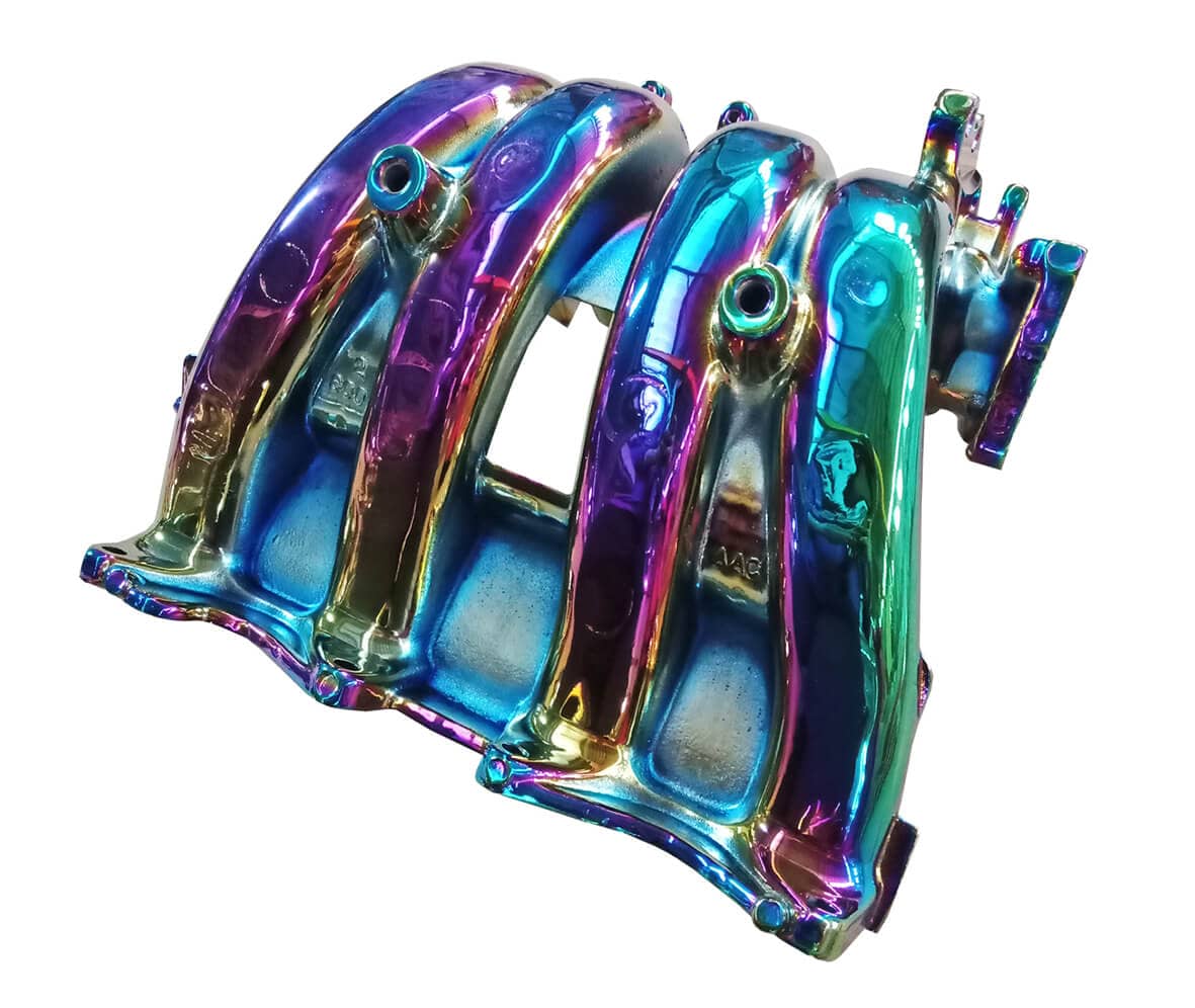 Automotive accessories coated in pvd titanium rainbow