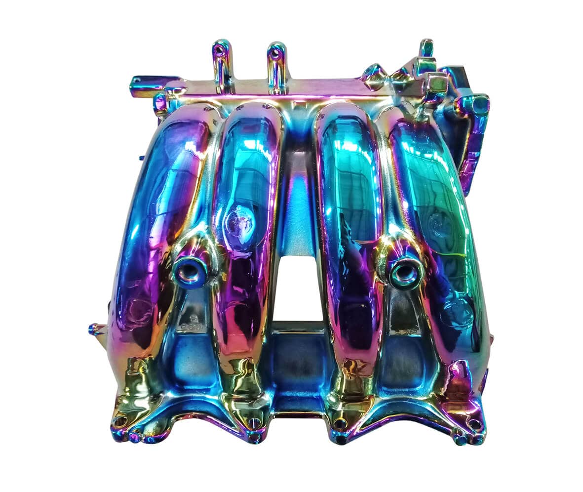 Automotive accessories coated in pvd titanium rainbow