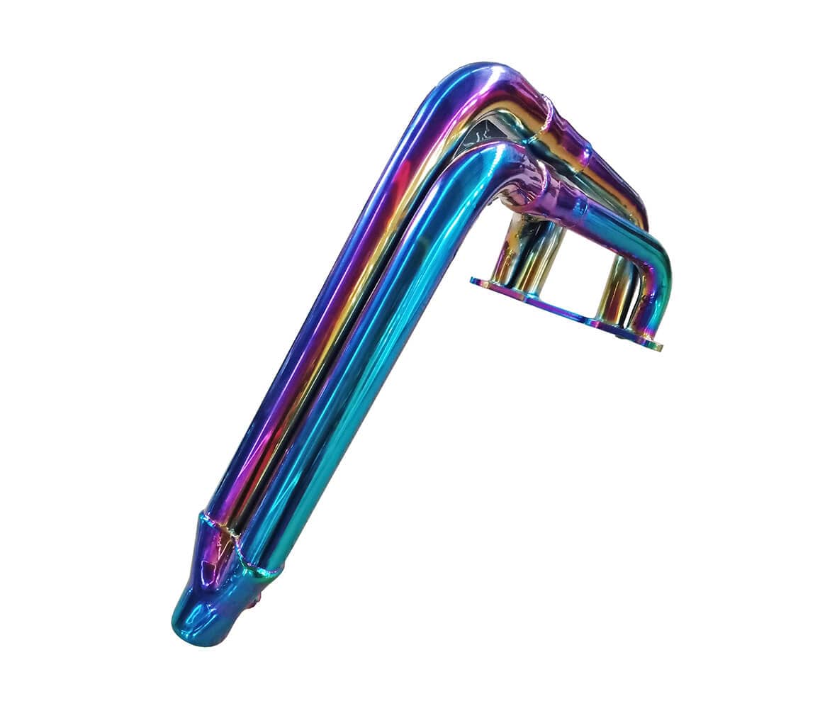 Automotive accessories coated in pvd titanium rainbow
