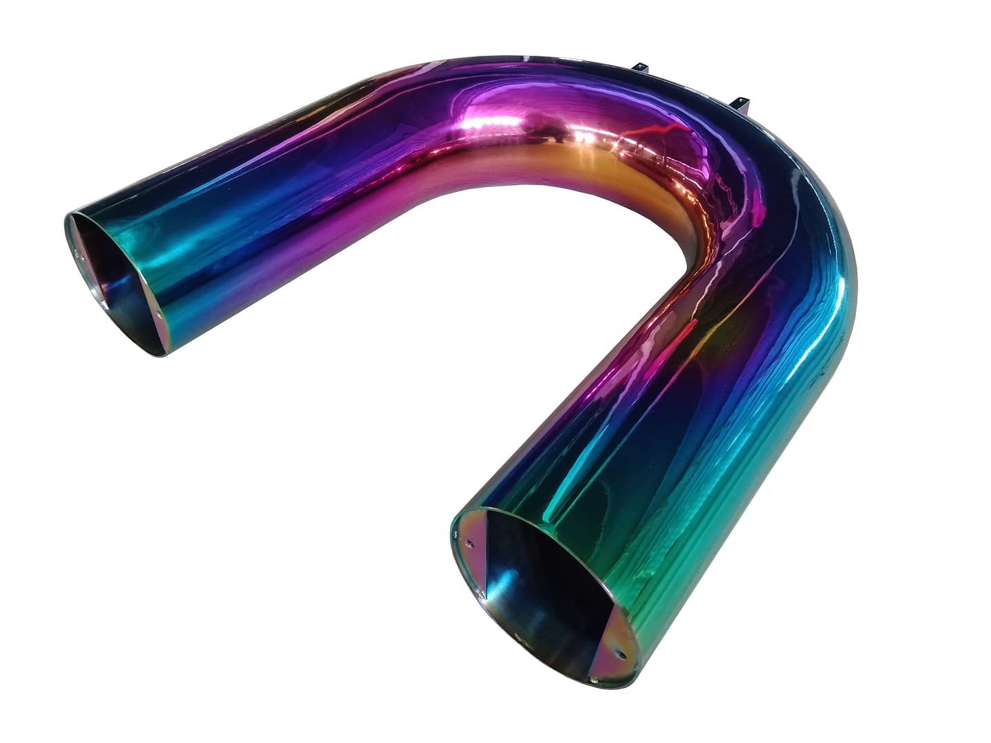 Exhaust coated in PVD Titanium Rainbow Coating