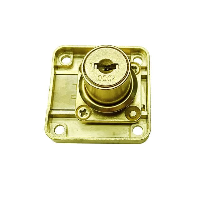 Drawer locks coated in pvd gold.