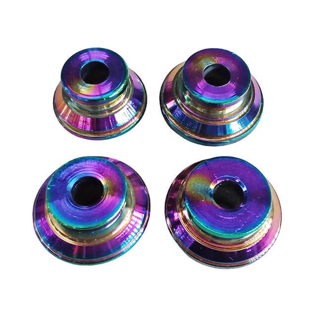 Automotive accessories coated in rainbow color