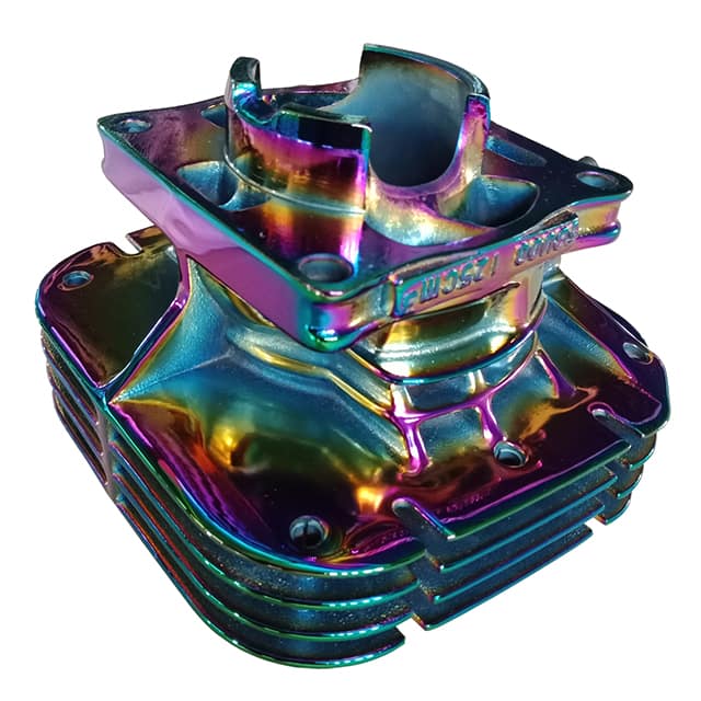 Automotive accessories coated in pvd rainbow coating