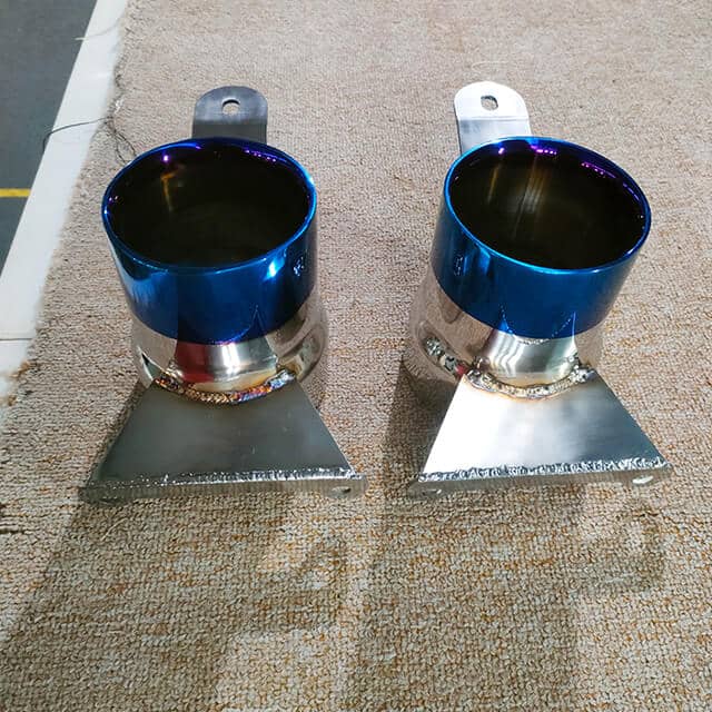 Automotive accessories coated in pvd blue color.