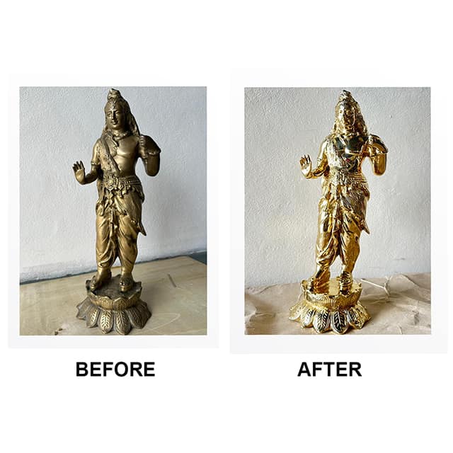 Polishing service for statue