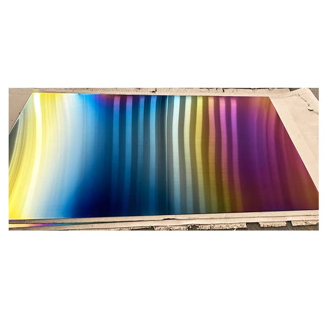 Stainless steel plate in pvd titanium rainbow coating