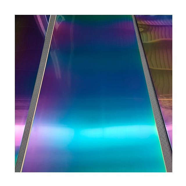Stainless steel plate in pvd titanium rainbow coating