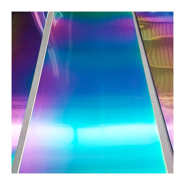 Stainless steel plate in pvd titanium rainbow coating