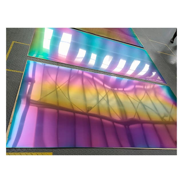 Stainless steel plate in pvd titanium rainbow coating