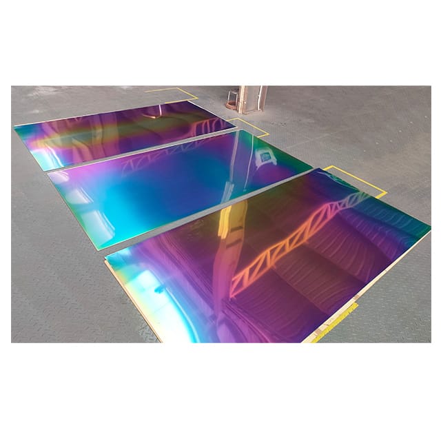 Stainless steel plate in pvd titanium rainbow coating