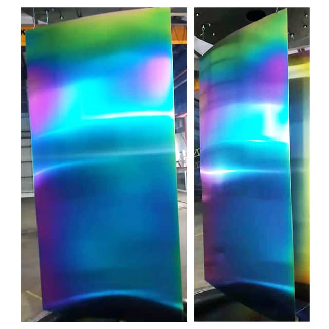 Stainless steel plate in pvd titanium rainbow coating