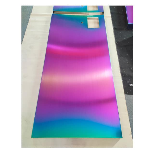 Plate coated in PVD Titanium Rainbow Coating