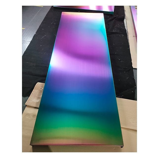 Plate coated in PVD Titanium Rainbow Coating