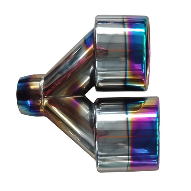 Exhaust components with a striking PVD Titanium Rainbow coating