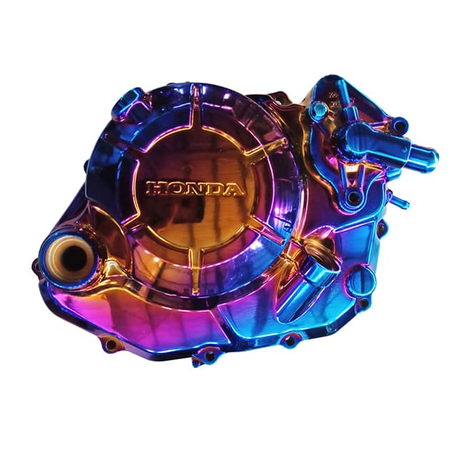 Motorcycle parts in PVD Titanium Rainbow coating