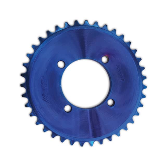 Motor accessories coated via PVD titanium blue.