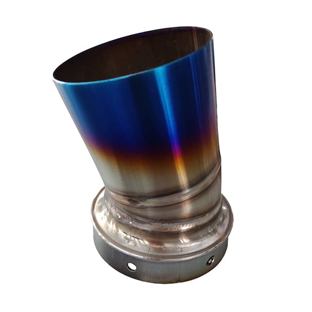 Exhaust pipe coated in PVD Titanium Blue Coating