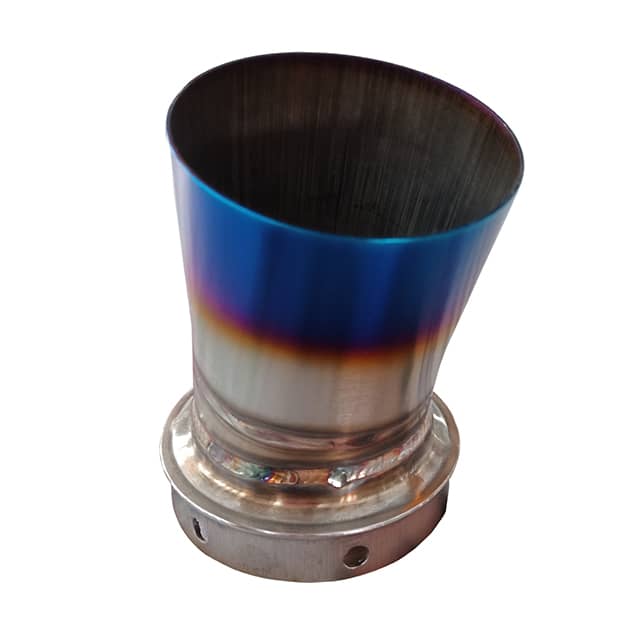 Exhaust pipe coated in PVD Titanium Blue Coating
