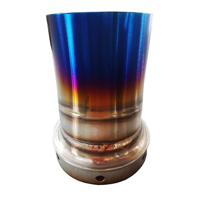 Exhaust pipe coated in PVD Titanium Blue Coating