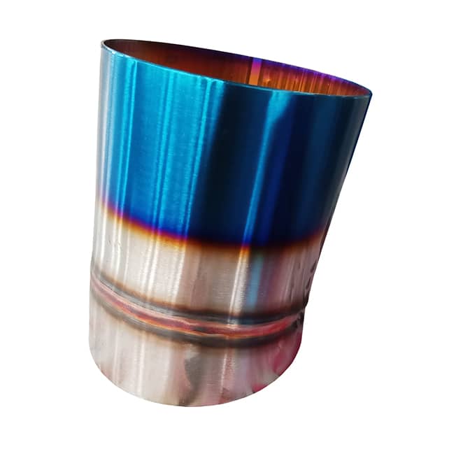 Exhaust pipe coated in PVD Titanium Blue Coating
