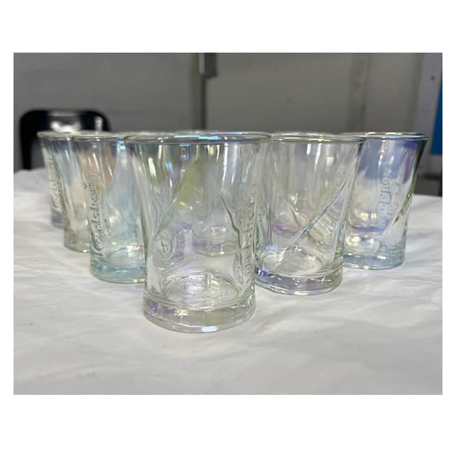 Glass coated with Iridescent Rainbow that reflects beautiful rainbow colors