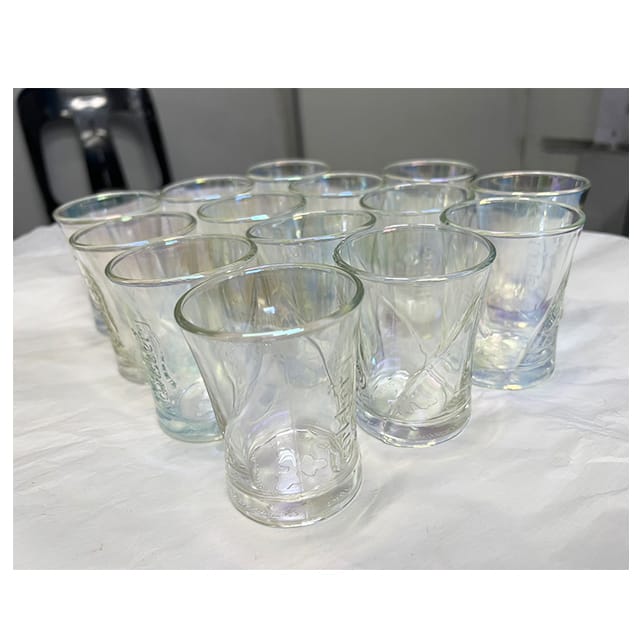 Glass coated with Iridescent Rainbow that reflects beautiful rainbow colors