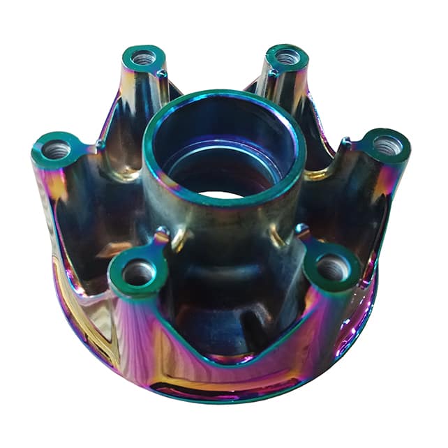 Automotive part coated in pvd rainbow coating