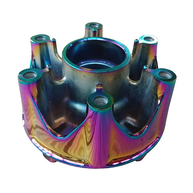 Automotive part coated in pvd rainbow coating