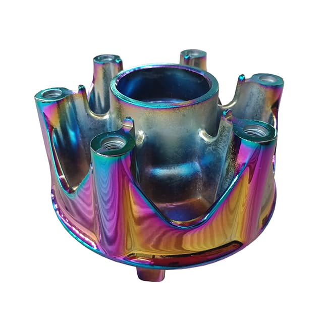 Automotive part coated in pvd rainbow coating