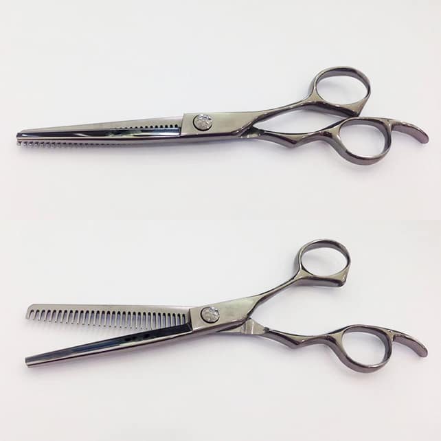 Hair scissors coated with PVD Titanium Black.