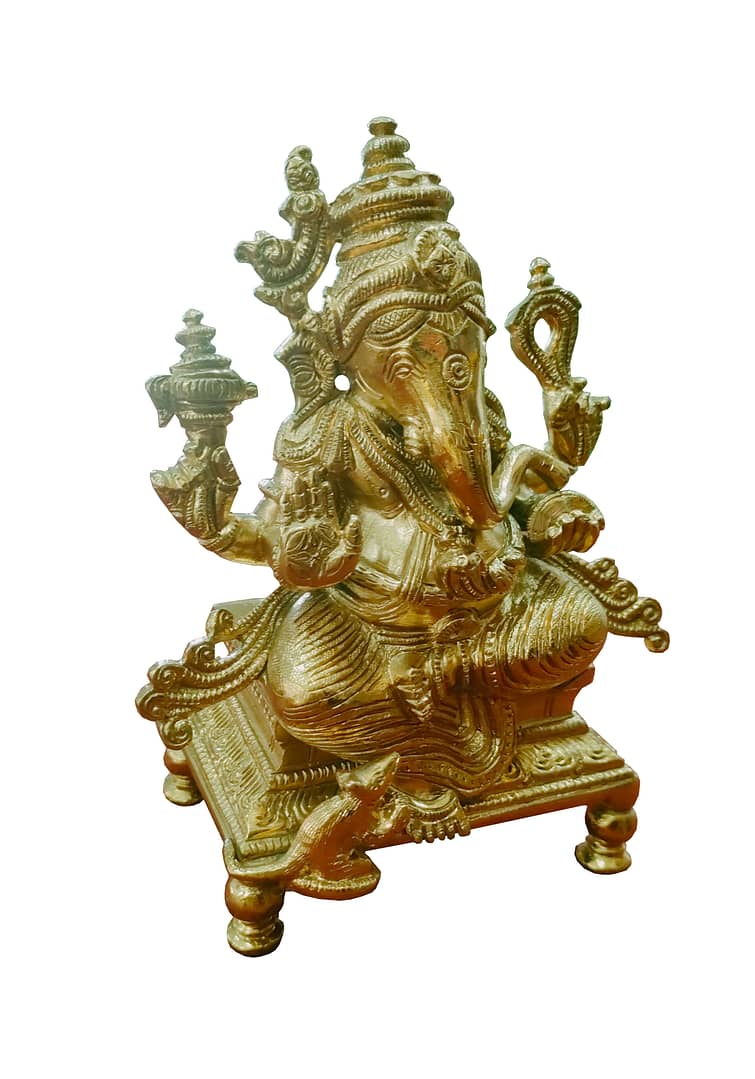 Statue coated in gold color